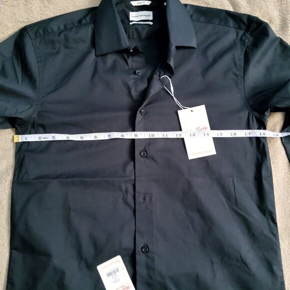 Lucky Brand Mens Slim Fit Black Button-Up ShirtSlim fit for a tailored look  S M - Picture 8 of 9